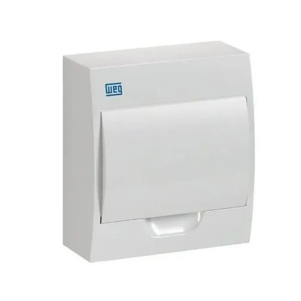 Quadro Distribuição Sobrepor 8 Disjuntores sem Barramento Weg Quadro PVC Disjuntor Sobrepor sem Barramento para 8 Disjuntores Branco