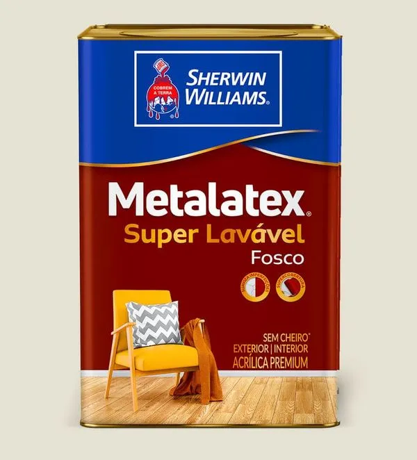 Tinta Premium Acrílica Fosco Metalatex 18L Sherwin Willians Tinta Premium Acrílica Fosco Metalatex Bianco Sereno 18L