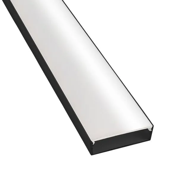Perfil de Sobrepor 30mm em Alumínio Fita de LED com 3 Metros Itamonte Perfil de Sobrepor 30x10mm em Alumínio Preto com 3 Metros