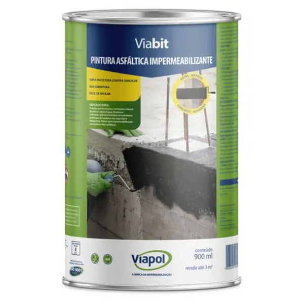 Pintura Asfáltica Impermeabilizante Viabit Viapol Pintura Asfaltica Impermeabilizante Viabit 1l Viapol