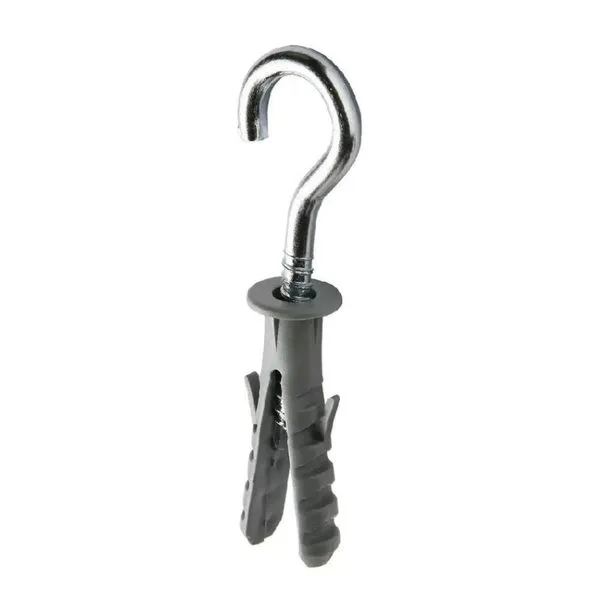 Gancho Zincado com Bucha Anel Fixdura Gancho 4,4x70mm com Bucha Zincado 2 Peças