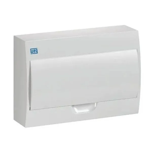 Quadro Distribuição Sobrepor 12 Disjuntores sem Barramento Weg Quadro PVC Disjuntor Sobrepor sem Barramento para 12 Disj Branco