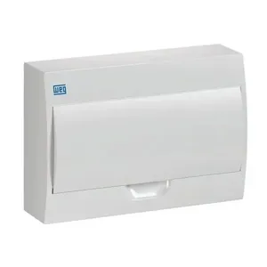 Quadro Distribuição Sobrepor 12 Disjuntores sem Barramento Weg Quadro PVC Disjuntor Sobrepor sem Barramento para 12 Disj Branco