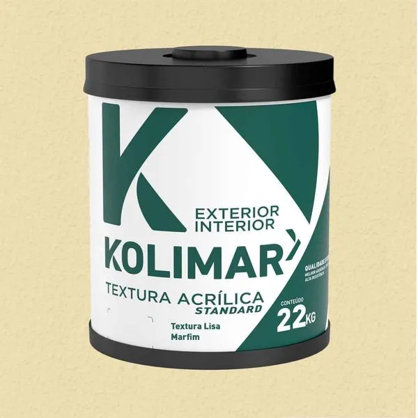 Textura Acrílica Lisa 22Kg Kolimar Textura Acrílica Lisa Marfim 22Kg Kolimar