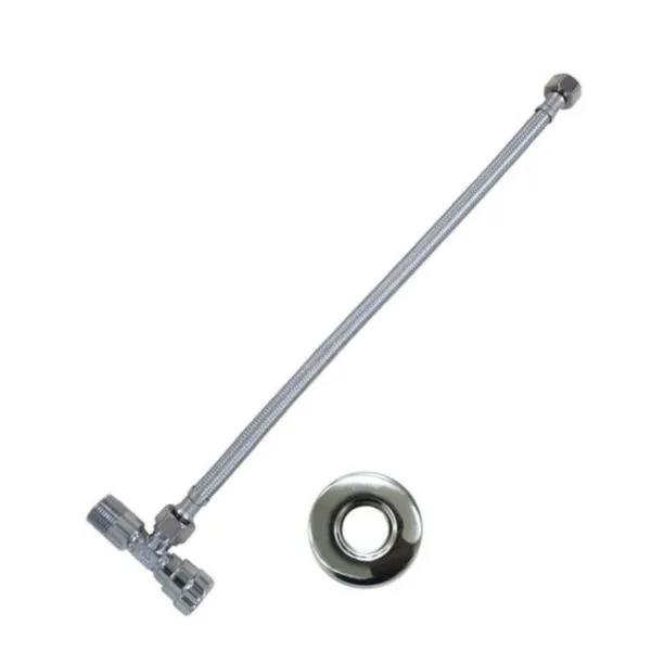 Engate Flexível Metálico Fêmea com Registro 1/2" Wog Engate Flexível Metálico Fêmea com Registro 40cm 1/2" Wog