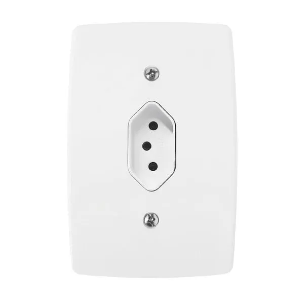 Conjunto Tomada 2P+T 10A 4x2 Finesse B.Lux Conjunto Tomada 2P+T 10A/250V 4x2 Branco Finesse