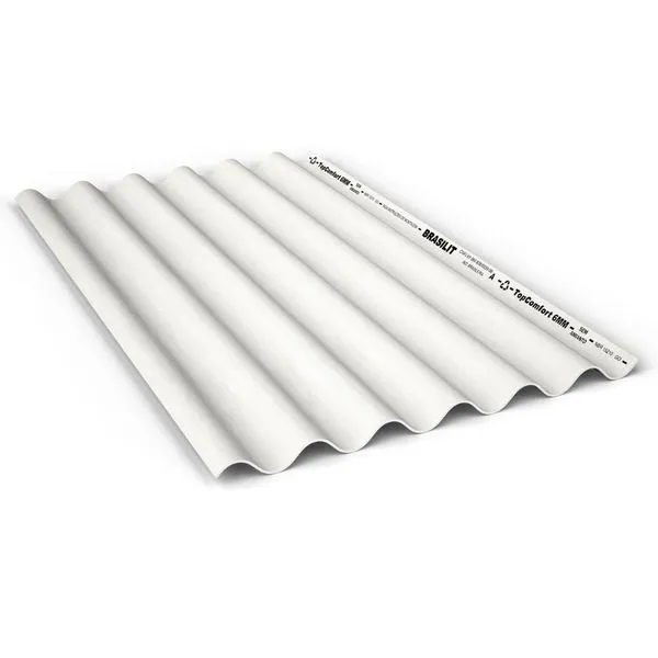 Telha Topcomfort Fibrocimento Hidrofugada 5mm 2,44x1,1m Brasilit Telha Comfort Fibrocimento Hidrofugada Branca 5mm 2,44x1,1m Brasilit