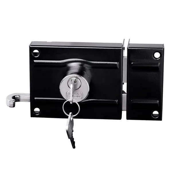 Fechadura de Sobrepor para Portão 100mm Chave Simples União Mundial Fechadura de Sobrepor para Portão 100MM Chave Simples Preto