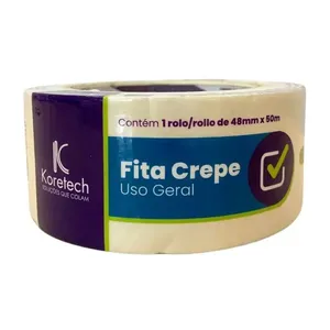 Fita Crepe Branca Uso Geral Koretech Fita Crepe Uso Geral Branco 48mmx45m Koretech