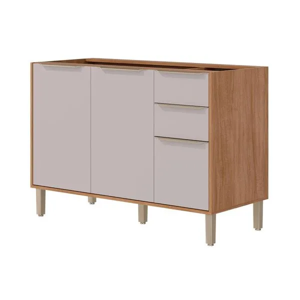 Gabinete para Cozinha Divina Desmontado 120x87x52cm MDF MGM Móveis Gabinete para Cozinha Divina 120x87x52cm MDF Cinamomo/Off Desmontado