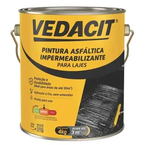 Pintura Asfáltica Impermeabilizante para Lajes Vedacit PINTURA ASFALT IMP PARA LAJES E TELHADOS 4KG