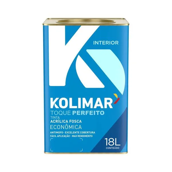 Tinta Econômica Acrílica Fosco 18L Kolimar Tinta Econômica Acrílica Fosco Marfim 18L Kolimar