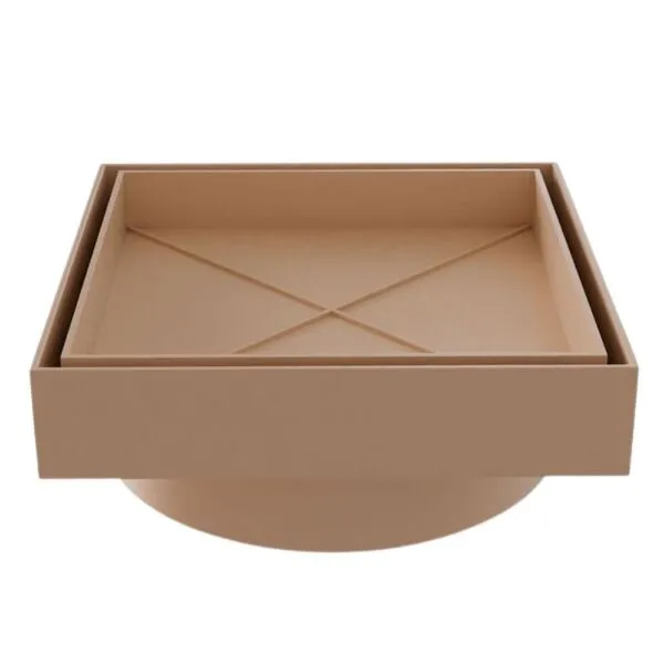 Ralo Invisível Smart Quadrado 15cm Estrela Ralo Smart Invisível Quadrado 15x15cm Bege Estrela