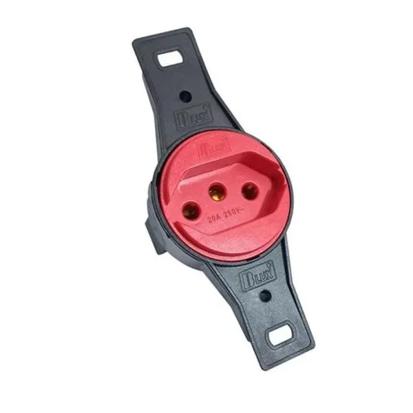 Tomada para Condulete 2P+T 20A Redonda B.Lux Tomada para Condulete 2P+T 20A/250V Vermelha Redonda