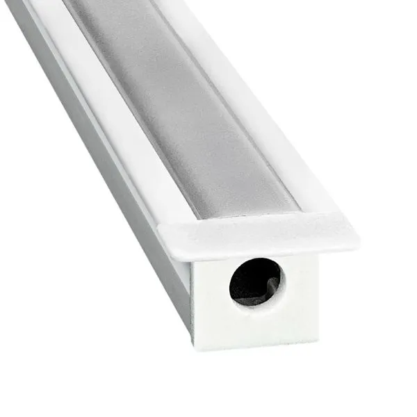 Perfil de Embutir 16mm em Alumínio Fita de LED com 2 Metros Itamonte Perfil de Embutir 16x10mm em Alumínio Branco com 2 Metros
