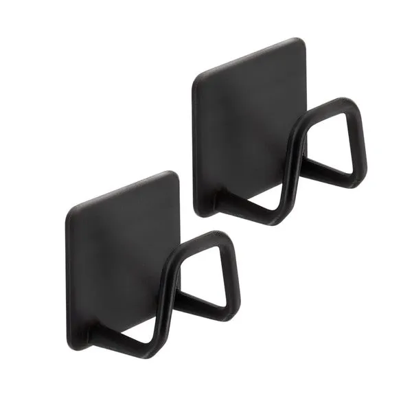 Conjunto com 2 Ganchos com Fixação Adesiva 3M Preto Arthi Conjunto com 2 Ganchos com Fixação Adesiva 3M Preto