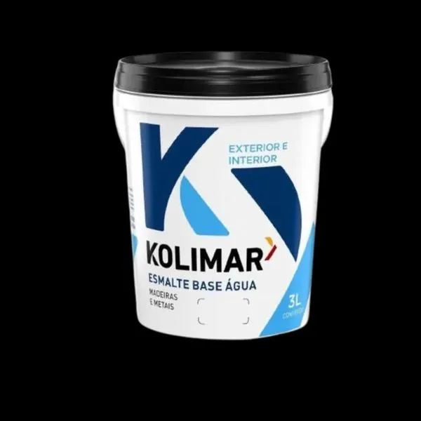 Esmalte Premium Base Água Acetinado 3L Kolimar Esmalte Premium Base Água Acetinado Preto 3L Kolimar