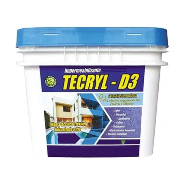Manta Líquida Acrílica D3 Branca Tecryl Manta Líquida Acrílica D3 Branca 4Kg Tecryl