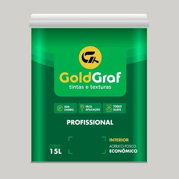 Tinta Econômica Acrílica Fosco 15L Goldgraf Tinta Econômica Acrílica Fosco Crômio 15L Goldgraf