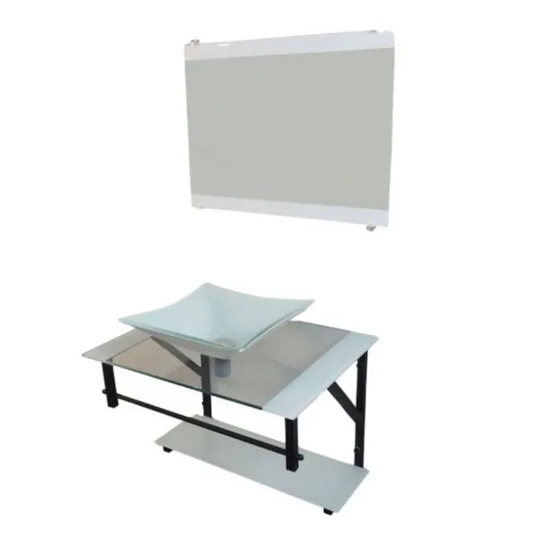 Kit Banheiro Vidro Cuba e Bancada GO 60AP Vmex Kit Banheiro Vidro Cuba e Bancada GO 60AP Branco 52,5cm