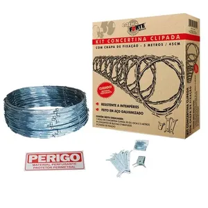 Concertina Dupla Clipada Aço Galvanizado 45cm 5m Calhaforte Concertina Dup Clipada Aço Galvalvanizado 45cmx5m Calhaforte