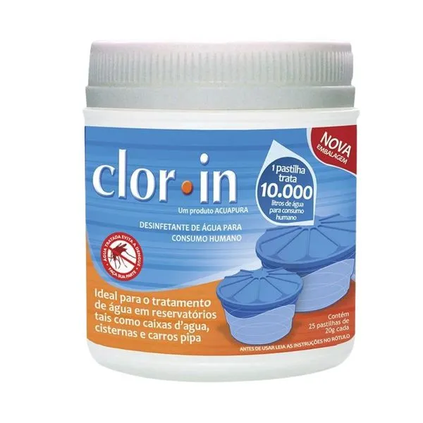 Pastilha de Cloro para Caixa D'água Clorin Pastilha de Cloro para Caixa D'água 10.000L 20G Clorin