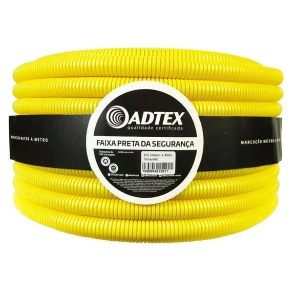 Eletroduto Corrugado Amarelo Adtex Eletroduto Corrugado 1" 32mm Amarelo Adtex 25 Metros