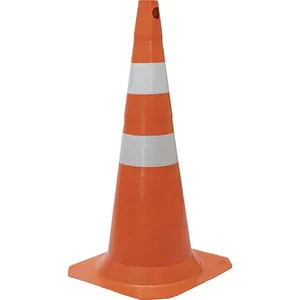 Cone de Sinalização Fit 75cm Polipropileno Plastcor Cone de Sinalização Fit 75cm Polipropileno Laranja e Branco