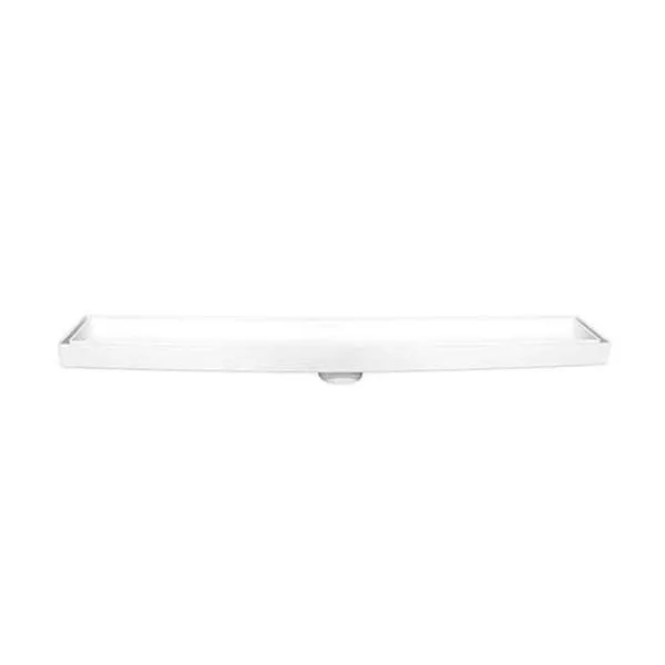 Ralo Oculto Linear 5x50cm Branco - Saída Dn 40mm - Para Tráfego De Pedestres