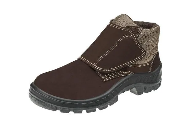 Bota Nobuck Velcro Marrom Cano Médio Bico Plástico Marluvas Bota Nobuck Velcro Marrom Bico Plástico Ca43273 N42 Marluvas