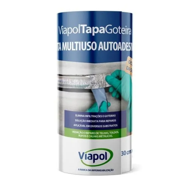 Fita Asfáltica Tapa Goteira Sleeve Viapol Fita Asfalt Tapa Goteira Sleeve 30cm Viapol Lajes e Telhados