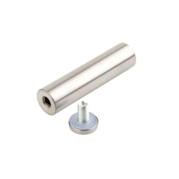 Espaçador para Mesa de Vidro Inox Escovado Máxima Espaçador para Mesa de Vidro 25mmx10cm Inox Escovado