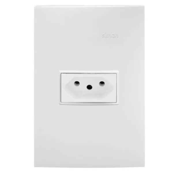 Conjunto Tomada 2P+T 10A 4x2 Line Simon 30 Conjunto Tomada 2P+T 10A/250V 4x2 Branco Simon 30 Line