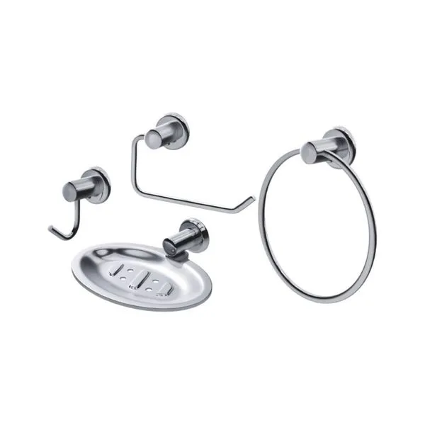 Kit Acessórios para Fixar Metal Turim Plus com 4 peças Cromado