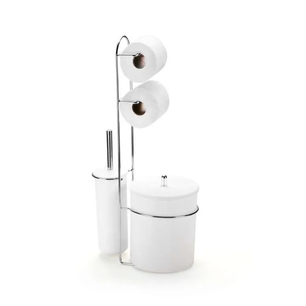 Suporte para Papel Higiênico com Lixeira 5 Litros e Escova Arthi Suporte para Papel Higiênico com Lixeira 5 Litros e Escova Branco