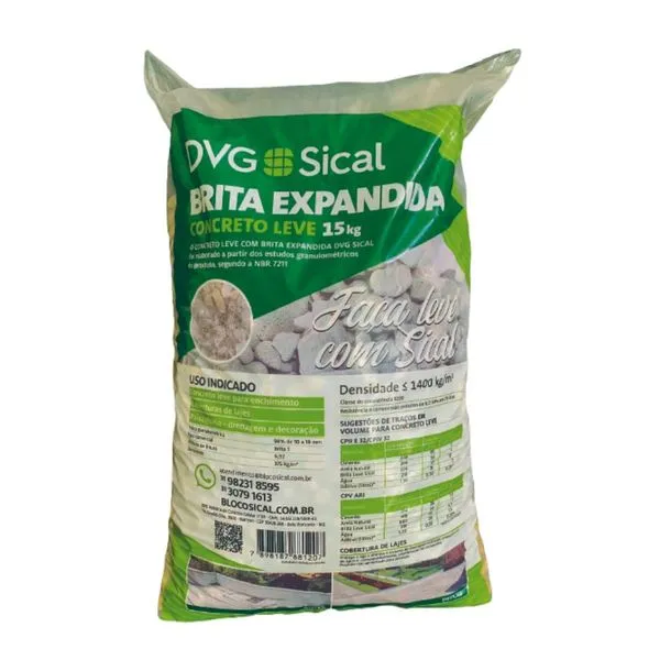 Brita Expandida para Concreto Leve Sical Brita Expandida Para Concreto Leve 15kg Dvg