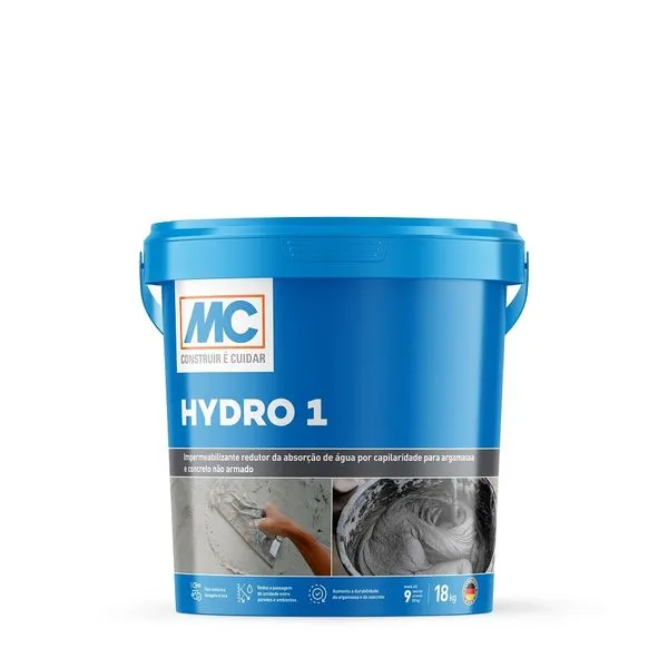Aditivo Impermeabilizante Concreto MC Hydro 1 Mc Bauchemie ADITIVO P/ ARGAMASSA IMPER CONC ARG MC HYDRO 1 18KG