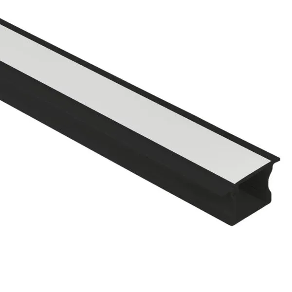Perfil de Embutir 24mm em Alumínio Fita de LED com 2 Metros Itamonte Perfil de Embutir 24x15mm em Alumínio Preto com 2 Metros