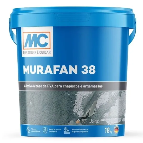 Adesivo PVA Chapisco Murafan 38 Mc Bauchemie ADITIVO P/ ARAGAMASSA PVA E P/CHAPISCO MURAFAN 38 18KG