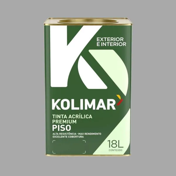 Tinta Premium Acrílica Fosco Piso 18L Kolimar Tinta Premium Acrílica Fosco Piso Cinza Escuro 18L Kolimar