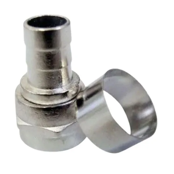Conector Metálico com Anel RG59U Niquelado Interneed Conector Metálico com Anel RG59U Niquelado 30 Peças