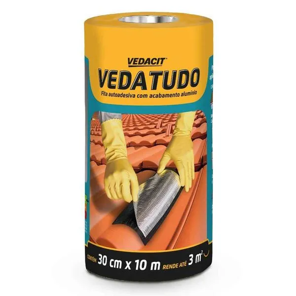 Fita Vedatudo Autoadesiva 0,7mm Vedacit Fita Vedatudo Autoadesiva 0,7mm 30cm x 10m
