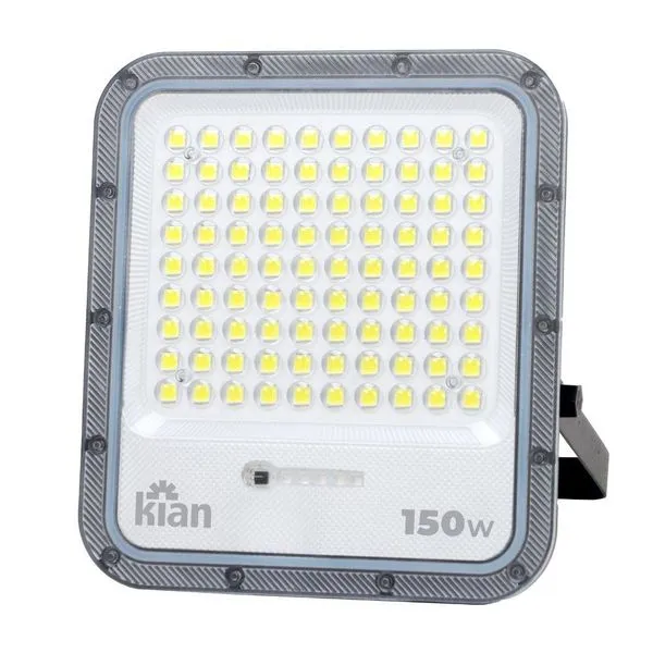 Refletor LED de Alumínio Solar IP65 150W 1300 Lúmens Bivolt Kian Refletor de LED Solar Fit 150W IP65 1600 Lúmens Luz Branca
