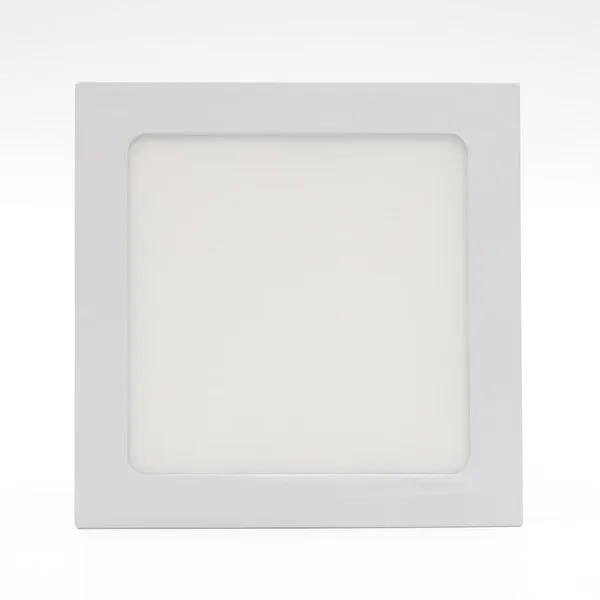 Painel LED de Embutir Quadrado Luz Amarela Bivolt LedBee Painel de LED Embutir 12W 17x17cm 840 Lúmens Luz Amarela