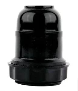 Soquete em Termoplástico Abajur para Lâmpada E27 Foxlux Soquete em Termoplástico Preto para Abajur com Lâmpada E27