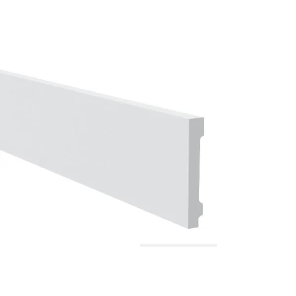 Rodapé Poliestireno Liso WB11 Gart Rodapé Poliestireno WB11 Branco Liso 11x1,8x244cm