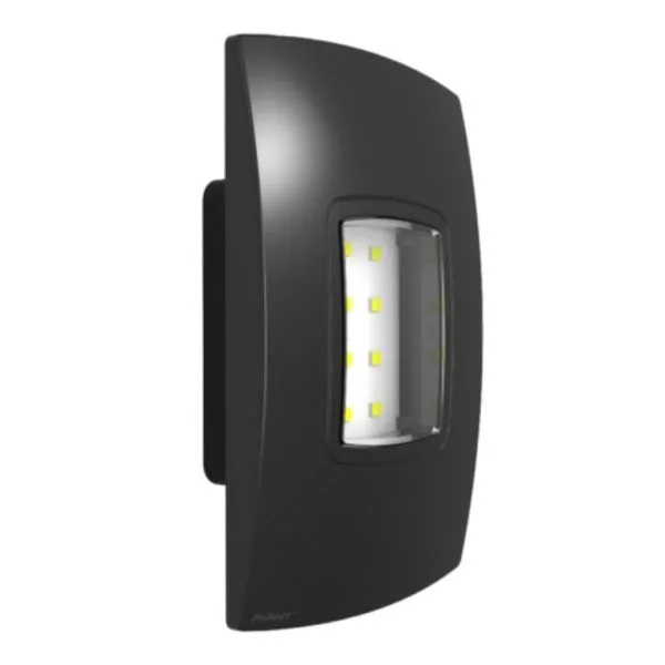 Luminária de Emergência LED Balizador Preto 1W 100 Bivolt Avant Luminária de Emergência Balizador Preto LED 1W Luz Branca 100 lúmens