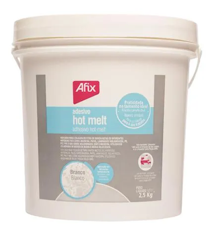 Adesivo Hot Melt Baixa Temperatura Branco 2,5Kg Afix