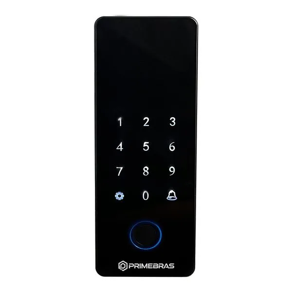 Fechadura Digital Sobrepor Vidro Biometria e Bluetooth Athenas Preto