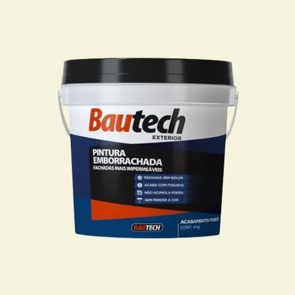 Tinta Premium Acrílica Fosco Emborrachada 4Kg Bautech Tinta Acrílica Fosco Emborrachada Branco 4Kg Bautech